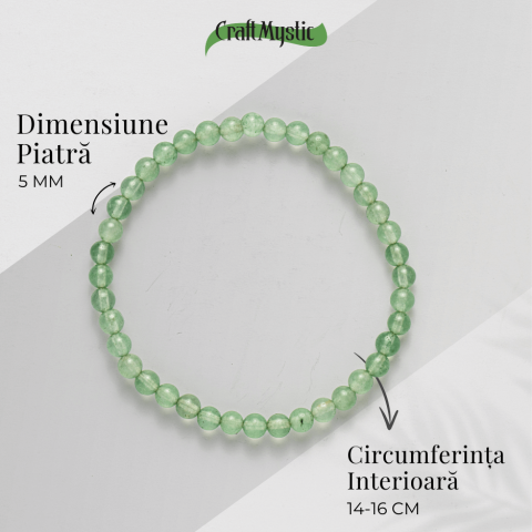 Bratara Elastica din Aventurin Verde 5mm – Noroc si Abundenta [4]