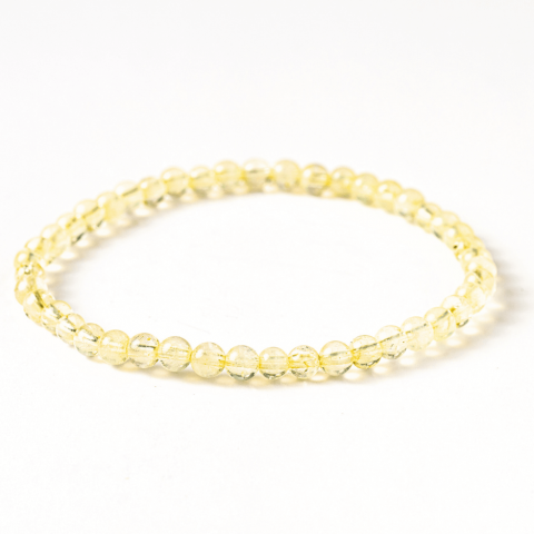 Fecioara - Bratara Elastica cu Margele 4 mm Naturale de Citrin – Atragerea Prosperitatii si Claritate
