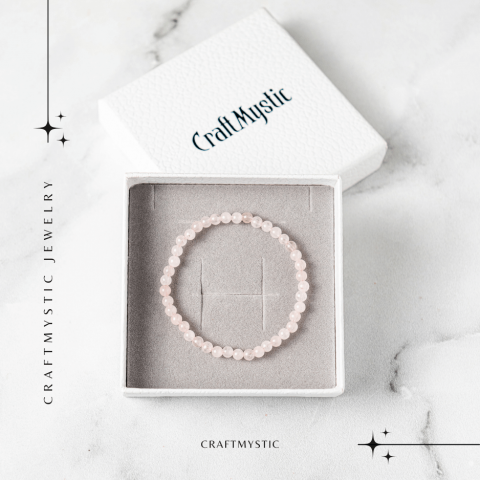 Bratara Elastica cu Margele de Cuart Roz 5mm – Iubire si Vindecare Emotionala [5]