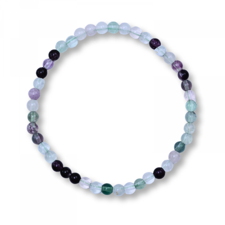 Creativitate si Inspiratie - Bratara elastica cu margele 4mm Fluorit curcubeu - Claritate mentala