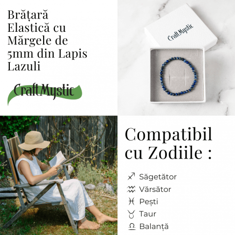 Bratara Elastica Lapis Lazuli 5 mm – Claritate si Creativitate [3]