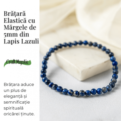 Bratara Elastica Lapis Lazuli 5 mm – Claritate si Creativitate [4]