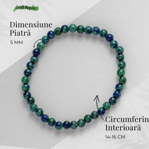 Bratara Elastica cu Margele Naturale de Lapis Phoenix pentru Claritate si Creativitate [7]