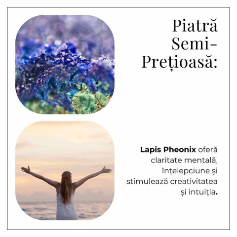 Bratara Elastica cu Margele Naturale de Lapis Phoenix pentru Claritate si Creativitate [4]