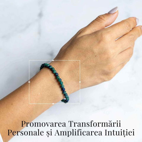 Bratara Elastica cu Margele Naturale de Lapis Phoenix pentru Claritate si Creativitate [1]