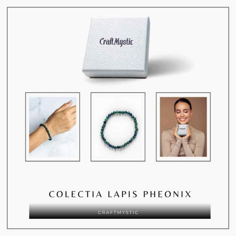 Bratara Elastica cu Margele Naturale de Lapis Phoenix pentru Claritate si Creativitate [6]