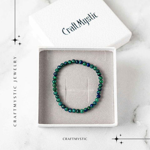 Bratara Elastica cu Margele Naturale de Lapis Phoenix pentru Claritate si Creativitate [5]