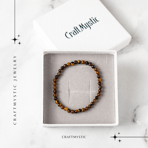 Bratara Elastica cu Margele 4 mm din Ochi de Tigru – Protectie si incredere [8]