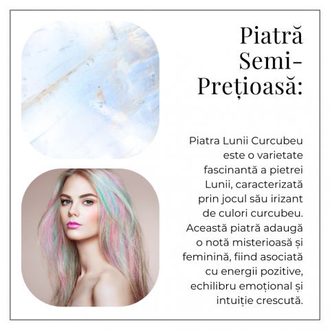 Bratara elastica cu margele 5mm naturale Piatra a Lunii Curcubeu – Echilibru si Intuitie [6]
