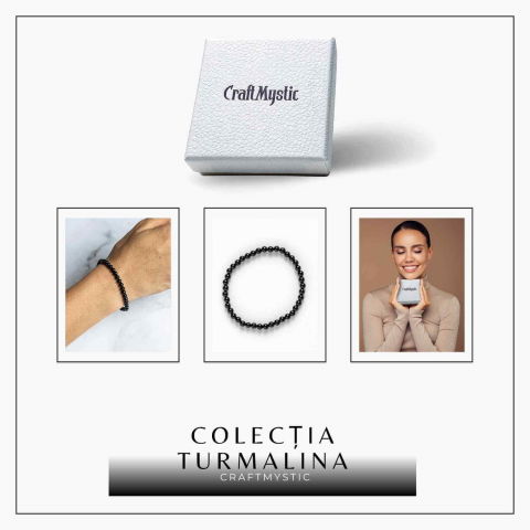 Bratara Elastica cu Margele 4mm din Turmalina Neagra – Protectie Energetica si impamantare [7]