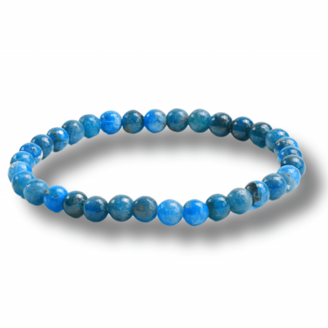 Bratara Elastica cu Margele Naturale de 6mm din Apatit Albastru [6]