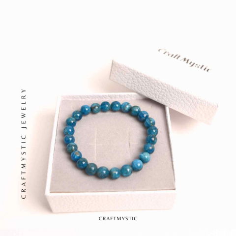 Bratara elastica 8mm din Apatit Albastru – Creativitate si claritate mentala [7]