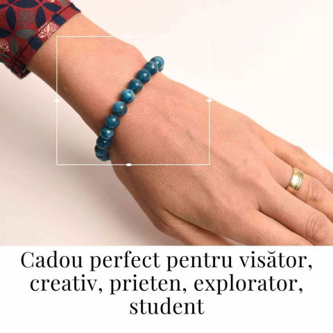 Bratara elastica 8mm din Apatit Albastru – Creativitate si claritate mentala [1]