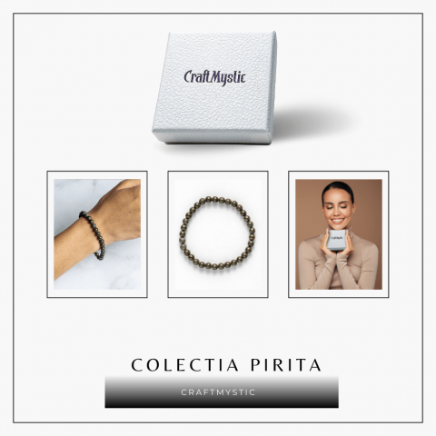 Bratara Elastica cu Margele Naturale de Pirita 6mm pentru Prosperitate si Protectie [7]