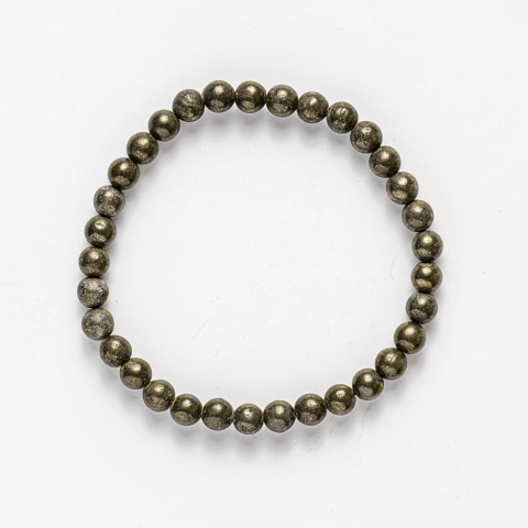 Bratara Elastica cu Margele Naturale de Pirita 6mm pentru Prosperitate si Protectie [8]