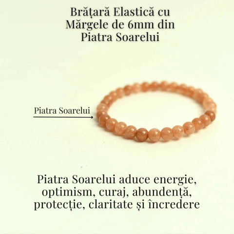Bratara elastica cu piatra soarelui 6mm – Energie si optimism [4]