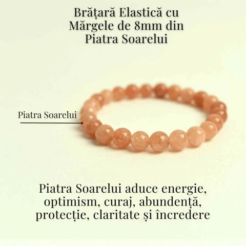 Bratara elastica cu piatra soarelui 8mm – Incredere si abundenta [2]
