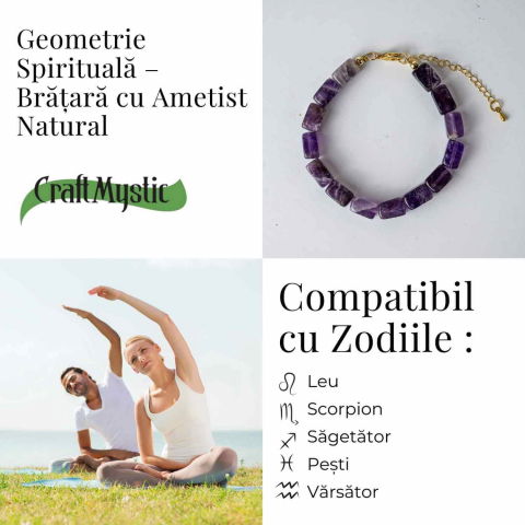 Geometrie Spirituala – Bratara cu Ametist Natural [4]