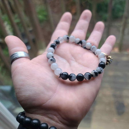 Bratara de Manifestare - Bratara Manuala din Rutil Negru Natural 8mm [1]