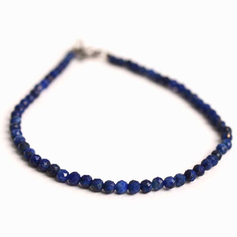 Creativitate si Inspiratie - Bratara cu margele 2-3 mm Lapis Lazuli fatetat natural pentru intelepciune si armonie interioara