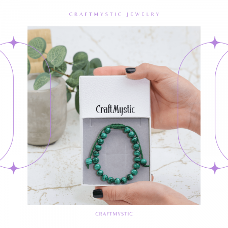 Bratara Reglabila cu Malachit Natural de 8mm - Energie de Vindecare si Protectie [7]