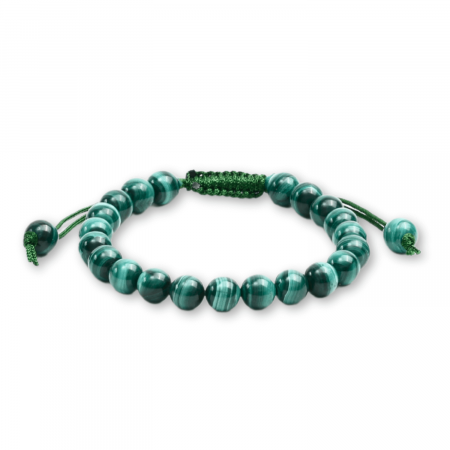 Taur - Bratara Reglabila cu Malachit Natural de 8mm - Energie de Vindecare si Protectie