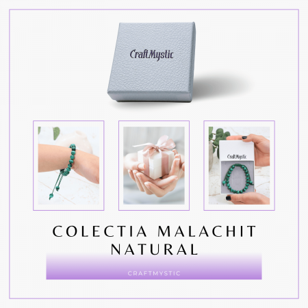 Bratara Reglabila cu Malachit Natural de 8mm - Energie de Vindecare si Protectie [8]