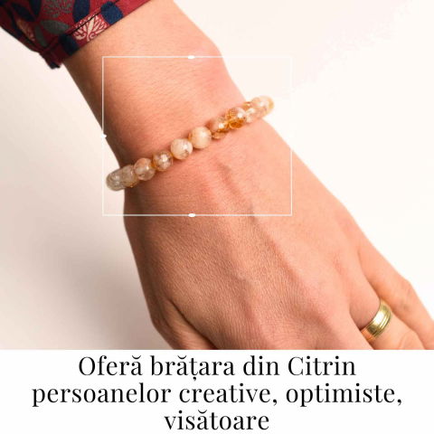 Bratara Elastica Radianta cu Citrin Fatetat 8mm – Energie si Prosperitate [1]