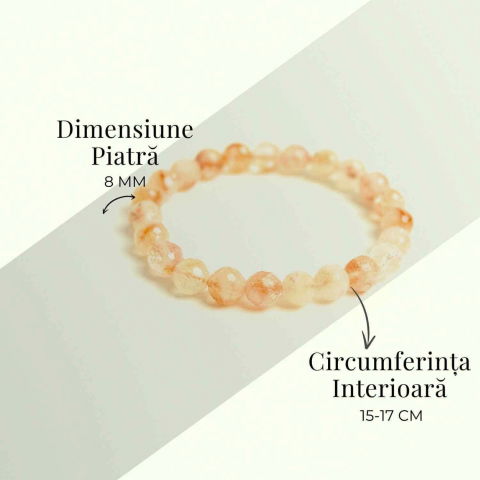 Bratara Elastica Radianta cu Citrin Fatetat 8mm – Energie si Prosperitate [4]