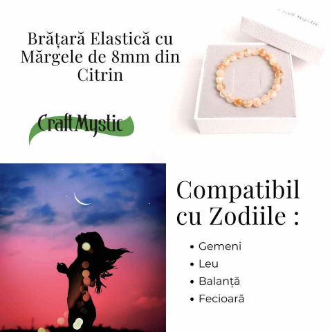 Bratara Elastica Radianta cu Citrin Fatetat 8mm – Energie si Prosperitate [3]