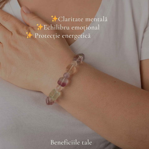 Bratara cu Fluorit Multicolor Natural – Echilibru si Claritate Interioara [2]