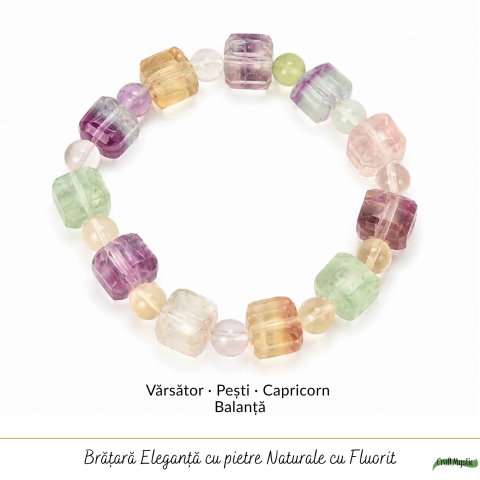 Bratara cu Fluorit Multicolor Natural – Echilibru si Claritate Interioara [4]