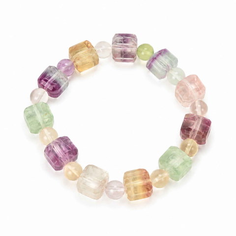 Pesti - Bratara cu Fluorit Multicolor Natural – Echilibru si Claritate Interioara