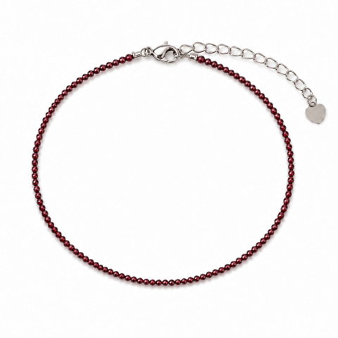 Bijuterii Semiprețioase - Bratara eleganta cu Granat Natural Fatetat 2 mm – Pasiune si Eleganta Delicata