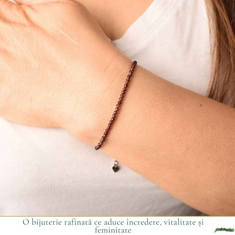 Bratara eleganta cu Granat Natural Fatetat 2 mm – Pasiune si Eleganta Delicata [1]