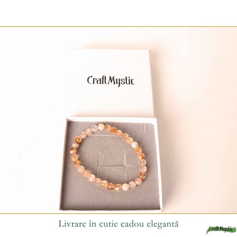 Bratara cu Citrin Fatetat Natural Rotund 6mm – Prosperitate si Energie Pozitiva [5]