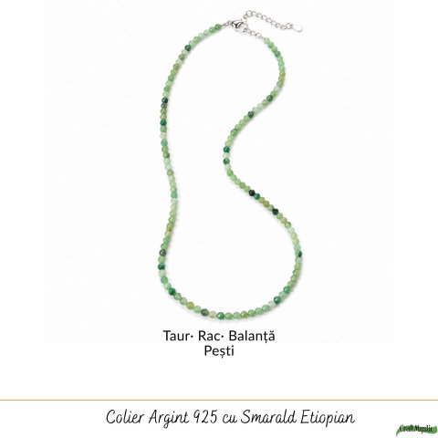 Colier Fin la Baza Gatului Tip Choker cu Smarald Fatetat 3 mm – Prosperitate si Eleganta Naturala [4]