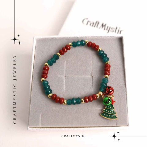 Bratara naturala Jasp rosu, verde fatetat - cadou unic festiv [5]