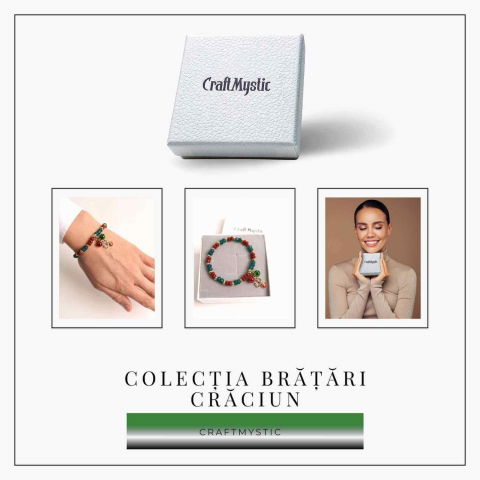 Bratara naturala Jasp rosu si verde fatetat cu accesoriu ren si clopotei - energie si eleganta [2]