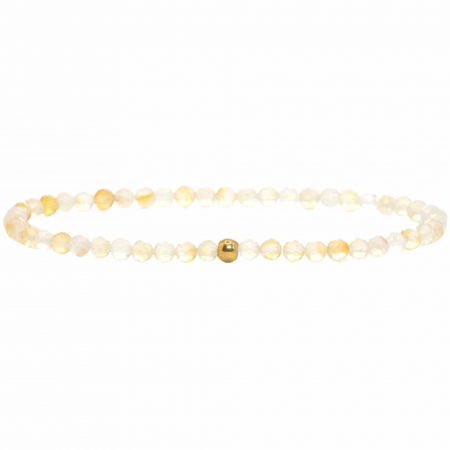 Cristale pe beneficii - Bratara Eleganta cu Margele 3mm Citrin Fateta cu Bila Stralucitoare Pentru Incredere in sine, Revigorare