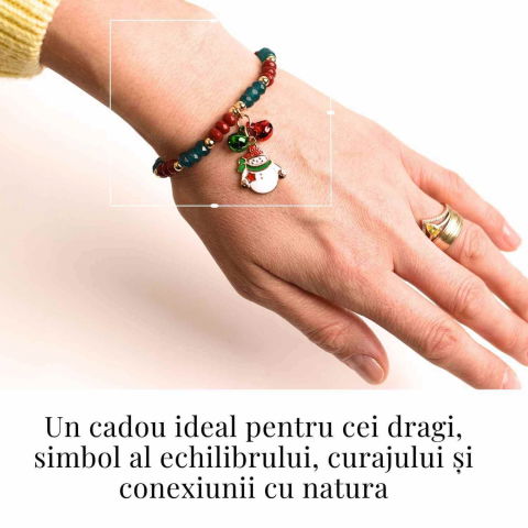 Bratara naturala Jasp rosu, verde fatetat - cadou unic festiv [1]