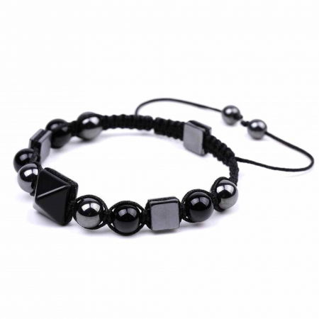 Berbec - Bratara deosebita cu ametist natural 8mm - Elastica ajustabila cu pietre semipretioase violete