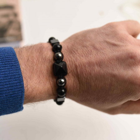 Bratara deosebita cu ametist natural 8mm - Elastica ajustabila cu pietre semipretioase violete [4]