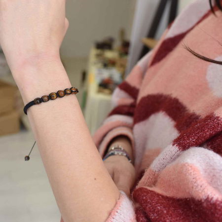 Bratara Reglabila cu Margele de Ochi de Tigru de 6mm - Bijuterii Handmade, Cadou Perfect pentru Femei si Fete [3]