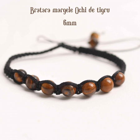 Bratara Reglabila cu Margele de Ochi de Tigru de 6mm - Bijuterii Handmade, Cadou Perfect pentru Femei si Fete [4]
