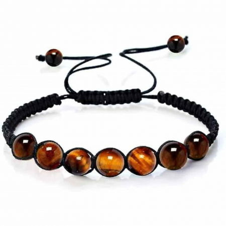 Taur - Bratara Reglabila cu Margele de Ochi de Tigru de 6mm - Bijuterii Handmade, Cadou Perfect pentru Femei si Fete