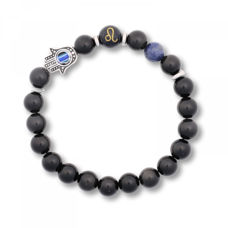  Bratara pentru Zodii cu Margele de Obsidian, Pandantiv Mana Fatimei si Ochiul "Rau" [88]