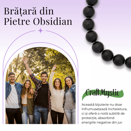  Bratara pentru Zodii cu Margele de Obsidian, Pandantiv Mana Fatimei si Ochiul "Rau" [20]