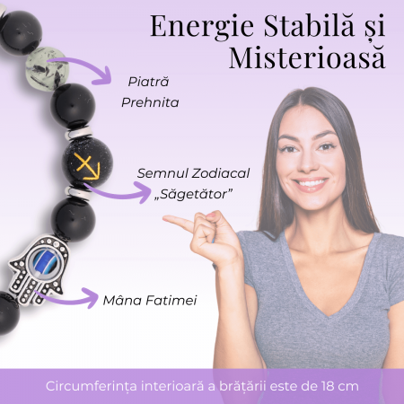  Bratara pentru Zodii cu Margele de Obsidian, Pandantiv Mana Fatimei si Ochiul "Rau" [51]