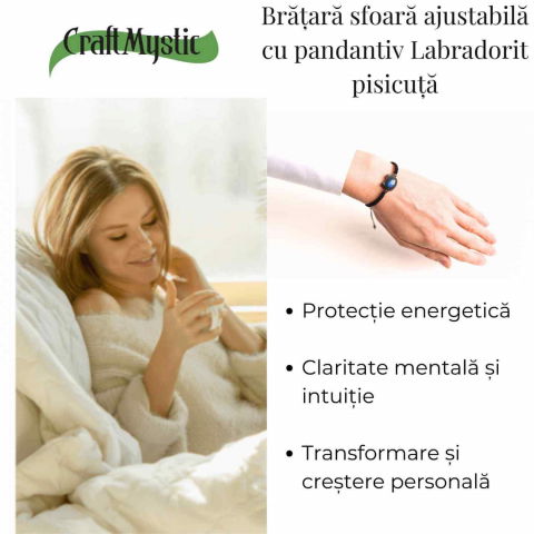 Bratara ajustabila Labradorit pisicuta - protectie si intuitie [2]